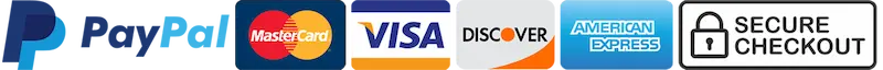 Metodi di pagamento accettati — PayPal, Visa, Mastercard, Discover, Amex, pagamento sicuro