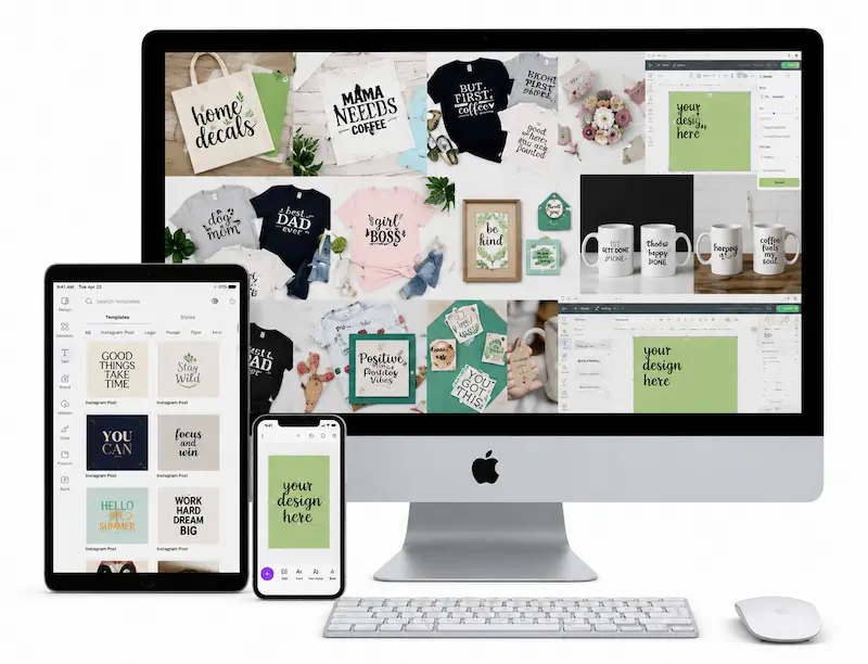 Un solo pacchetto, tutti i tuoi dispositivi — compatibile con Cricut, Silhouette, Canva e altro